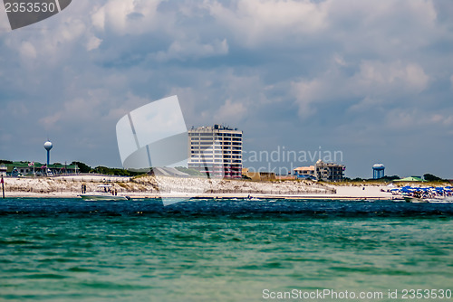 Image of beach scenes with hotels