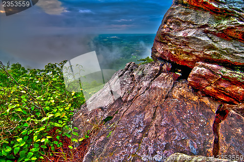 Image of crowders mountain views with clouds and fog