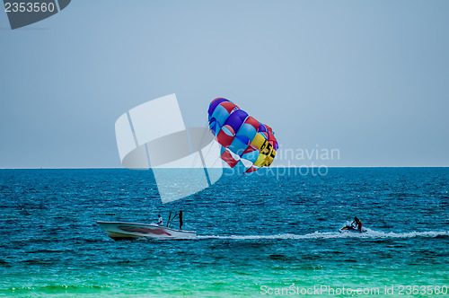 Image of paragliding above the sea