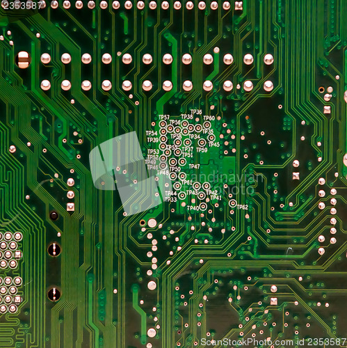 Image of circuit board background of computer motherboard