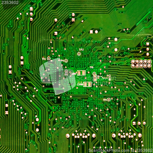 Image of circuit board background of computer motherboard