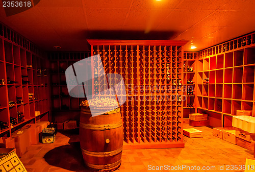 Image of modern wine cellar