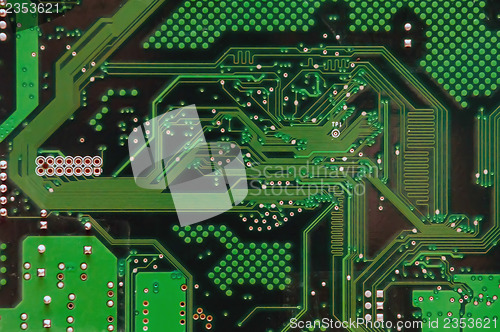 Image of circuit board background of computer motherboard