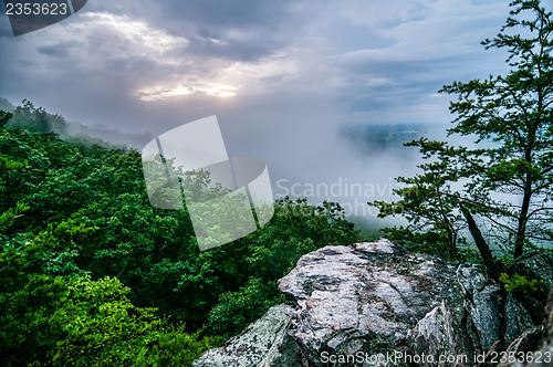 Image of crowders mountain views with clouds and fog