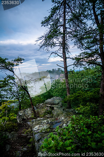 Image of crowders mountain views with clouds and fog