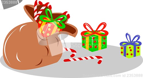 Image of Santa's sack bag of presents 