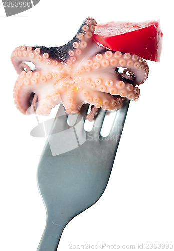Image of octopus on a fork