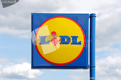 Image of Lidl Supermarket Sign in Karkkila, Finland