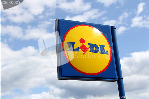 Image of Lidl Supermarket Sign in Karkkila, Finland