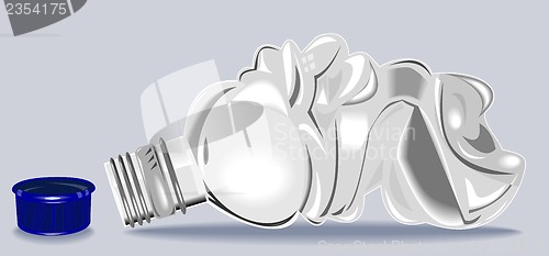 Image of plastic water bottle container crushed