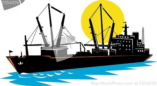Image of cargo ship at sea