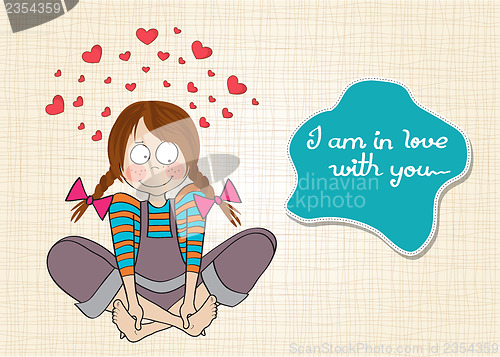 Image of pretty young girl in love