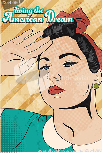 Image of retro young woman