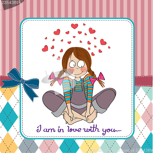 Image of pretty young girl in love