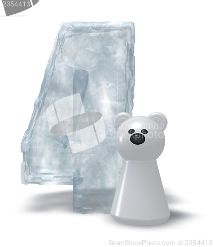 Image of ice number and polar bear