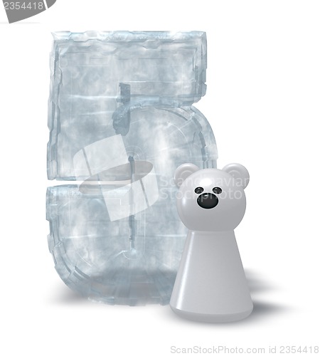 Image of ice number and polar bear