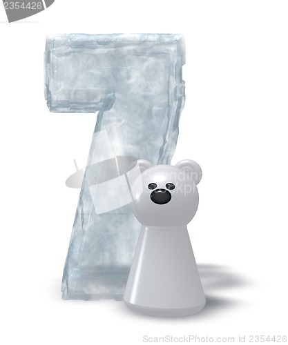 Image of ice number and polar bear