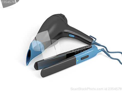 Image of Hair dryer and hair straightener