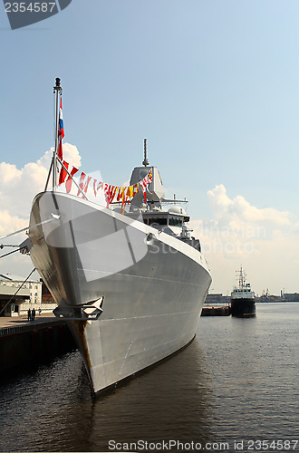 Image of Frigate at the pier