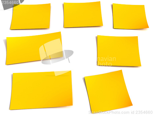 Image of Yellow stick note isolated on white background