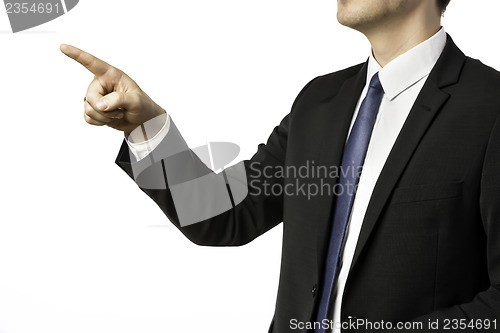 Image of Businessman pointing with his finger