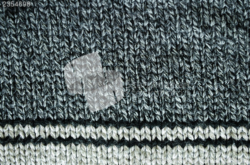 Image of knit wool texture background of grey black colors 