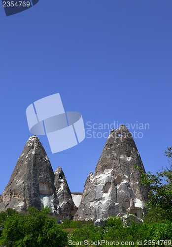 Image of Ancient cave houses in Cappadocia. 