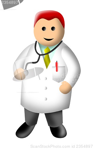 Image of medical doctor gp surgeon with stethoscope 