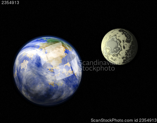 Image of earth and moon