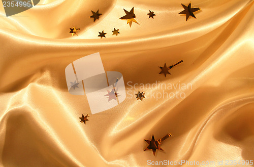 Image of Holiday golden silk as background