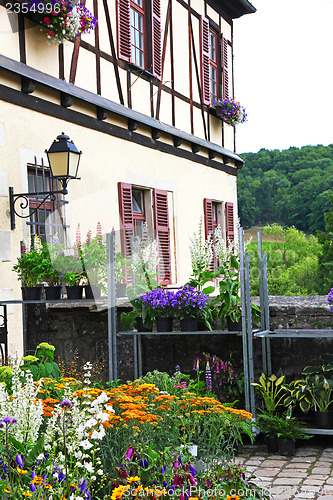 Image of Germany. Tubingen. Bebenhausen Abbey in flowers