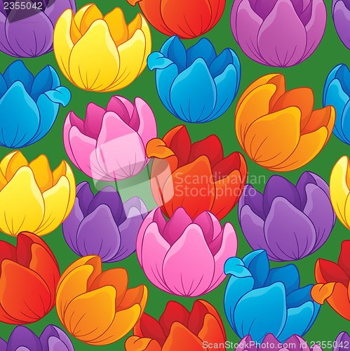 Image of Seamless background flowery topic 3