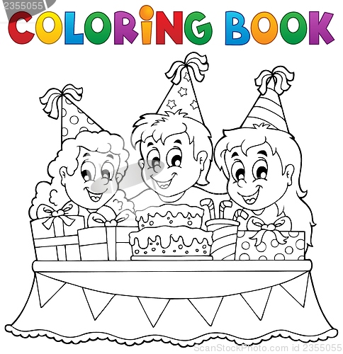 Image of Coloring book kids party theme 1