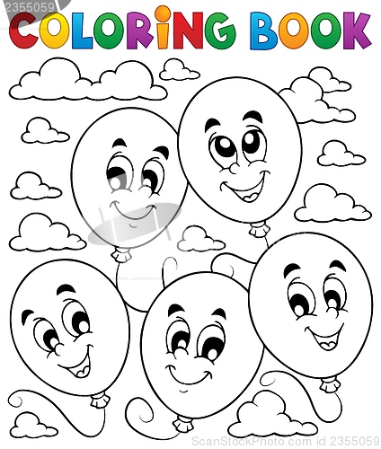 Image of Coloring book balloons theme 2