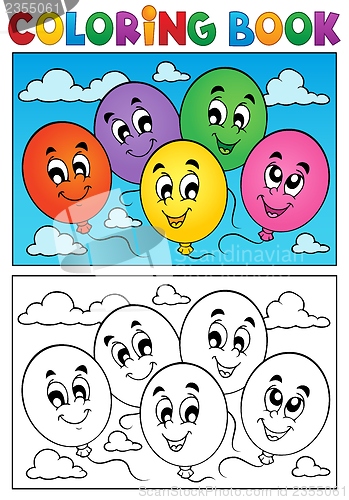 Image of Coloring book balloons theme 1