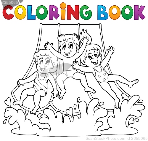 Image of Coloring book aquapark theme 1