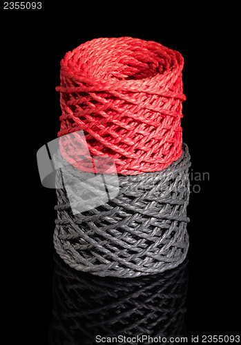 Image of grey and red twine