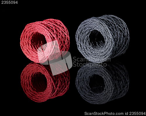 Image of grey and red twine