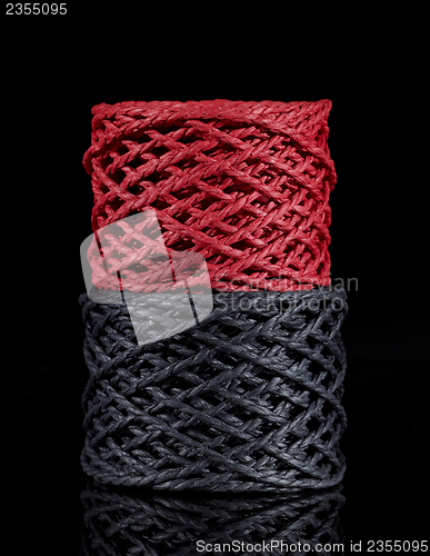 Image of grey and red twine