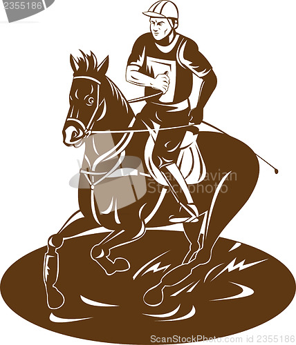 Image of equestrian riding horse