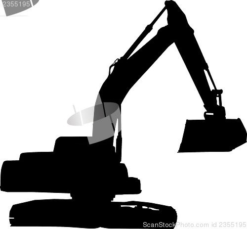 Image of mechanical digger excavator silhouette 