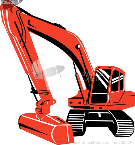 Image of mechanical digger excavator retro