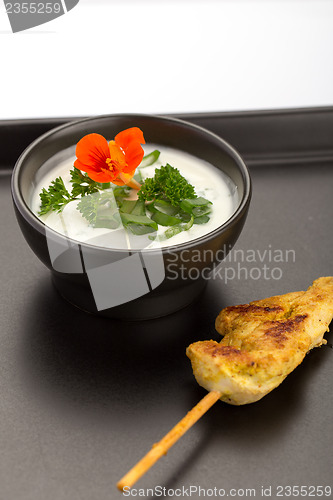 Image of Chicken skewer and bowl