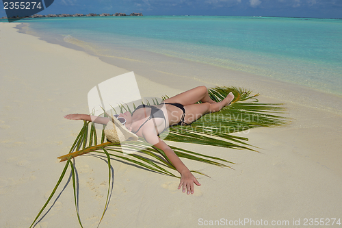 Image of happy woman enjoy  summer time