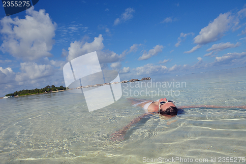 Image of happy woman enjoy  summer time