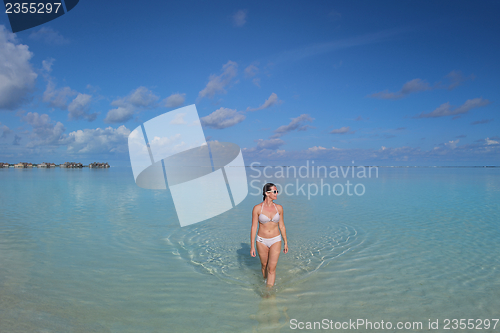 Image of happy woman enjoy  summer time
