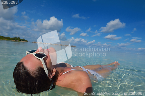 Image of happy woman enjoy  summer time