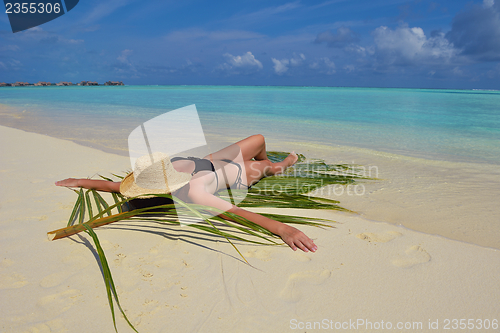 Image of happy woman enjoy  summer time