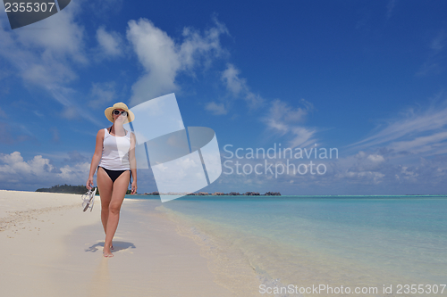 Image of happy woman enjoy  summer time