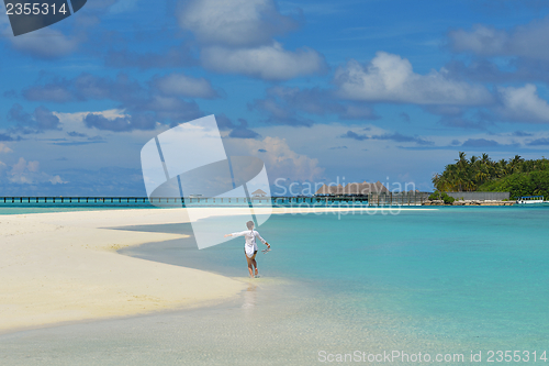 Image of happy woman enjoy  summer time